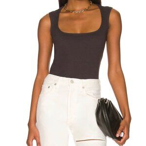 MONROW 90's Rib Tank - Size Small in Faded Black